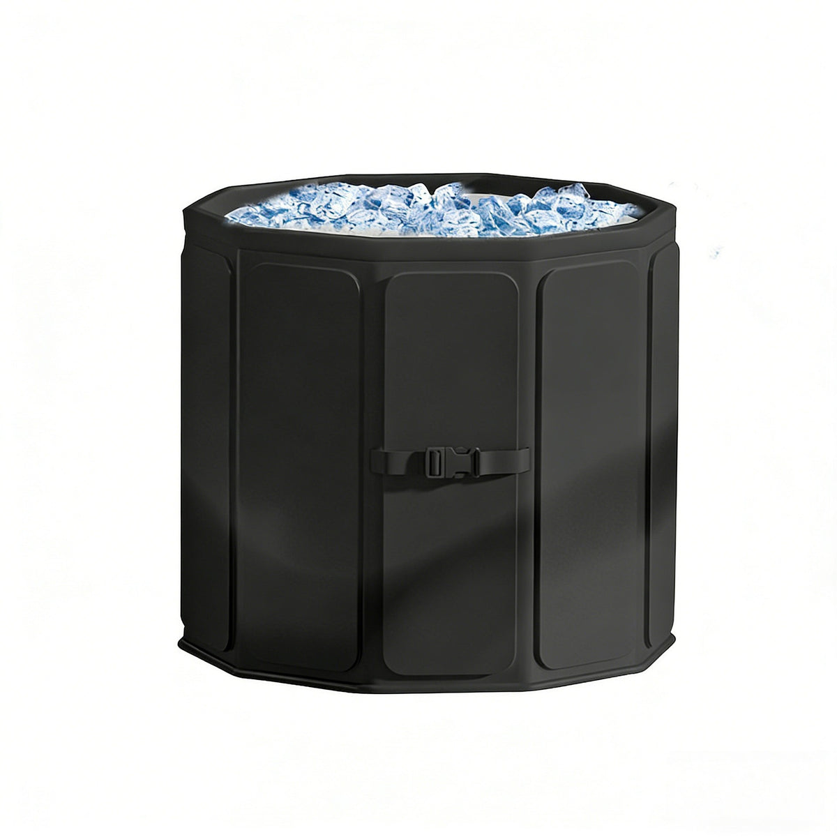 Black folding ice bath tub for adults, standard set