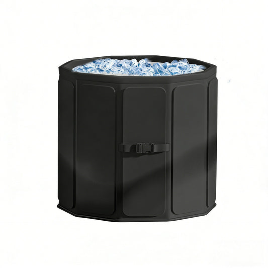 Black folding ice bath tub for adults, standard set